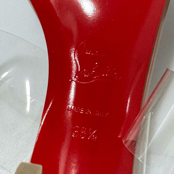 Christian Louboutin Just Nothing 85MM Patent Leather Mules Blush 38.5 - Picture 7 of 9